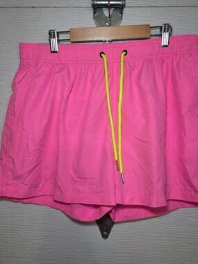 Vibrant Pink Mesh Shorts with Neon Accents